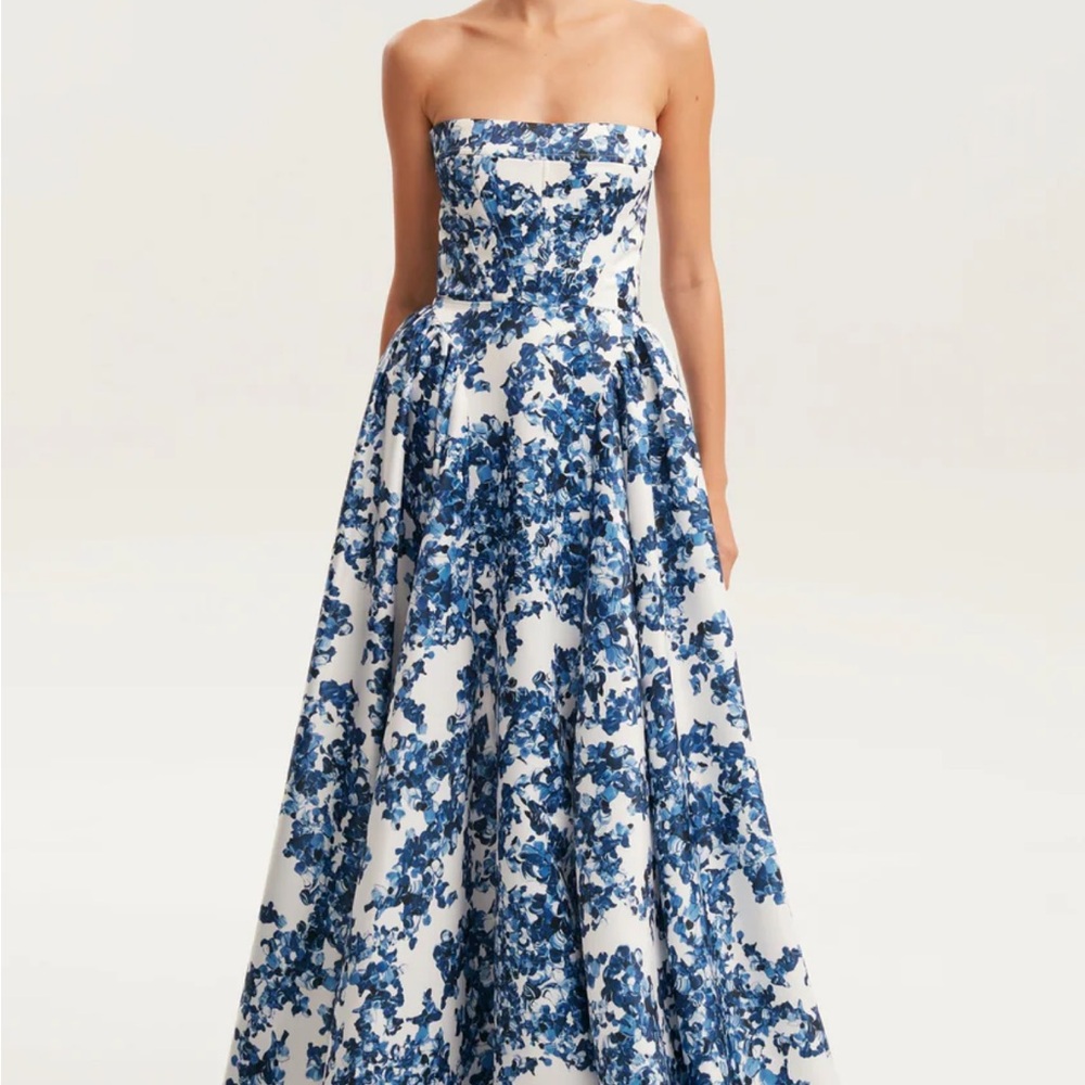 Milla Ravishing blue hydrangea corset maxi dress, Garden of Eden - Picture 4 of 14